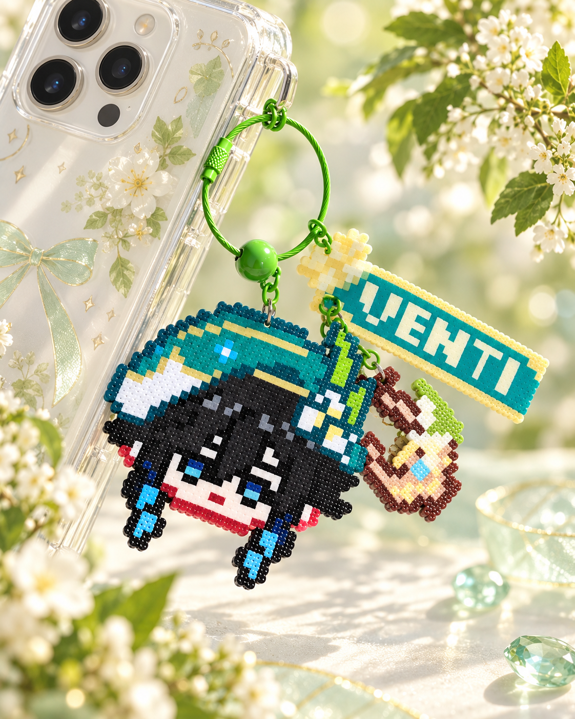 Venti pixel bead keychain — gallery image 2; merchant supplied image.