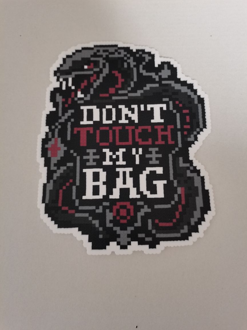 Don't Touch My Bag | Snake Pixel Bead Bag Decoration — actual product photograph