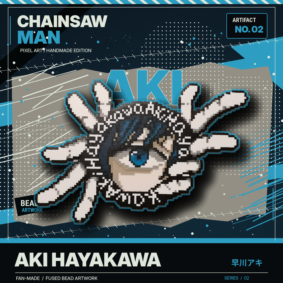 Aki Hayakawa Round Eye Pixel Bead Decoration | Chainsaw Man