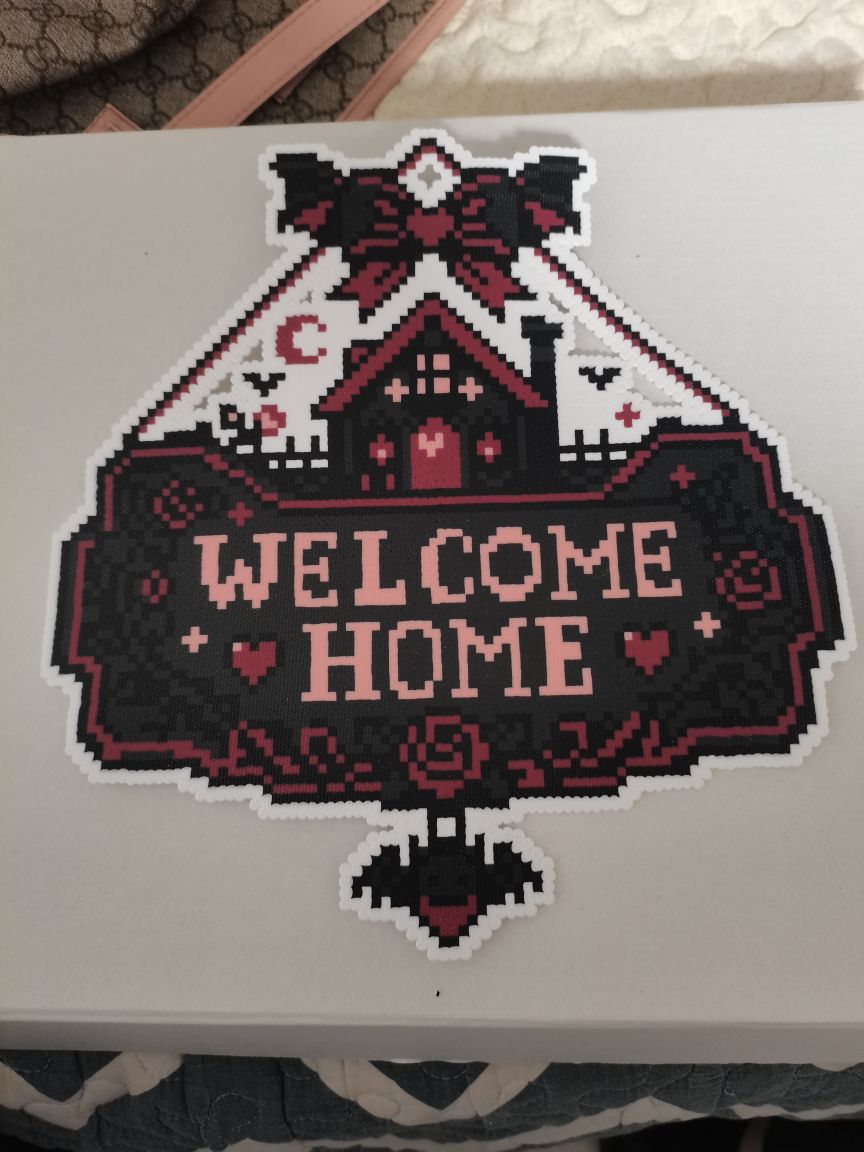 Gothic Welcome Home | Pixel Bead Door Hanging — actual product photograph