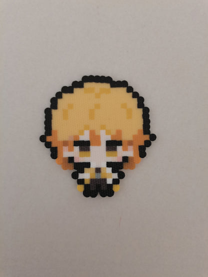 Zenitsu Agatsuma — actual handmade pixel bead character photograph.