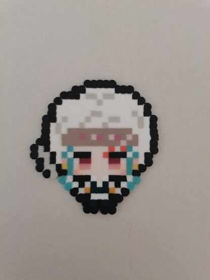 Tengen Uzui (Sound) — actual handmade pixel bead character photograph.