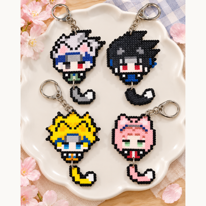 Naruto Pixel Bead Keychains — complete cover, uncropped merchant image with display padding.