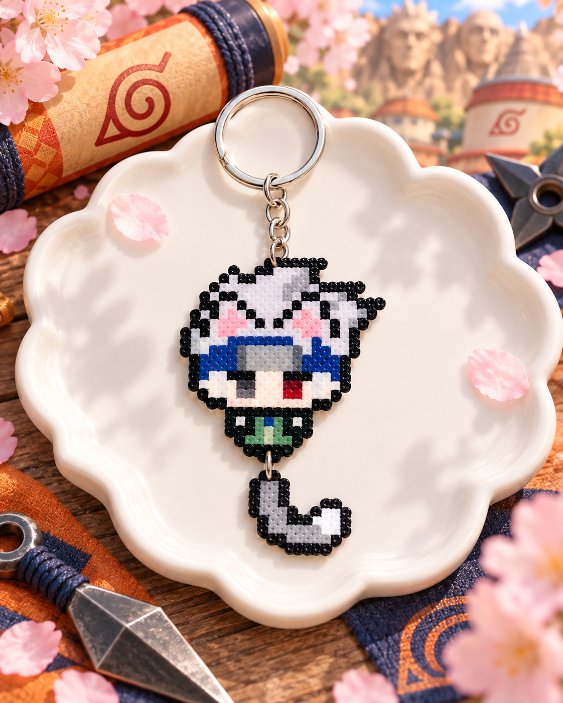 Naruto Pixel Bead Keychains — gallery image 1; merchant supplied image.