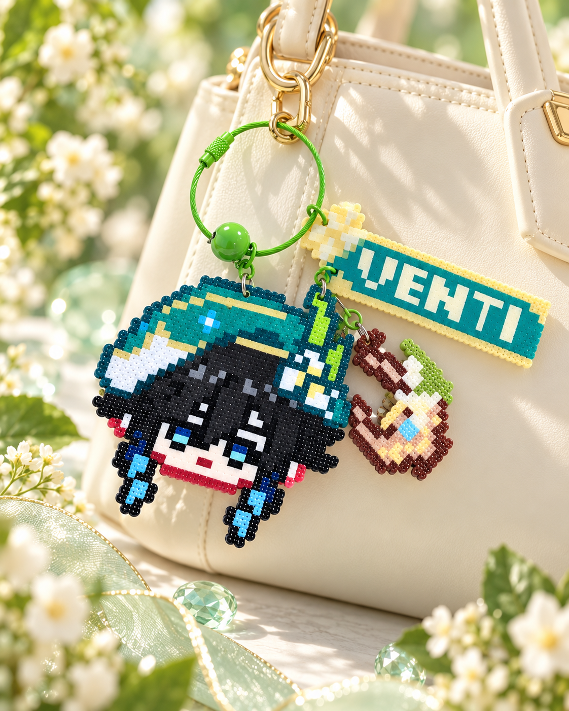 Venti pixel bead keychain — gallery image 1; merchant supplied image.