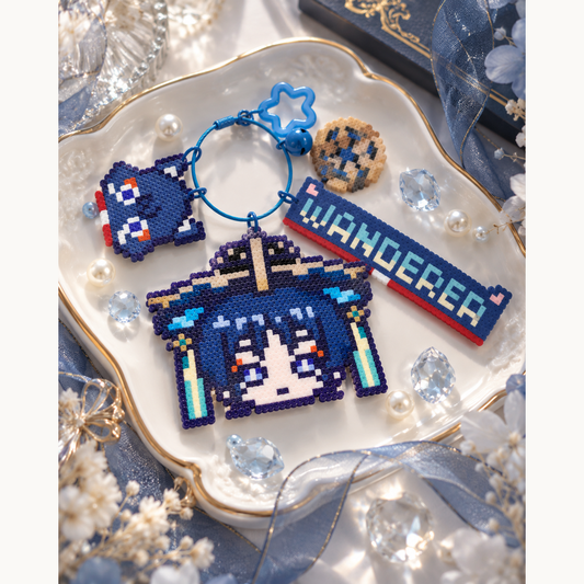 Wanderer pixel bead keychain — complete merchant cover image with uncropped display padding.