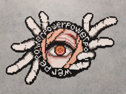 Power round eye pixel bead decoration — detail