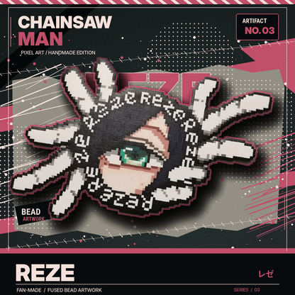 Reze round eye pixel bead decoration — cover