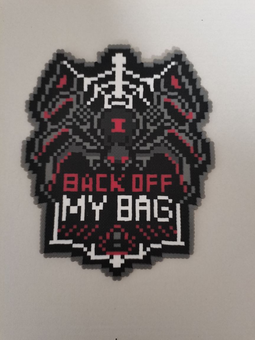 Back Off My Bag | Spider Pixel Bead Bag Decoration — actual product photograph